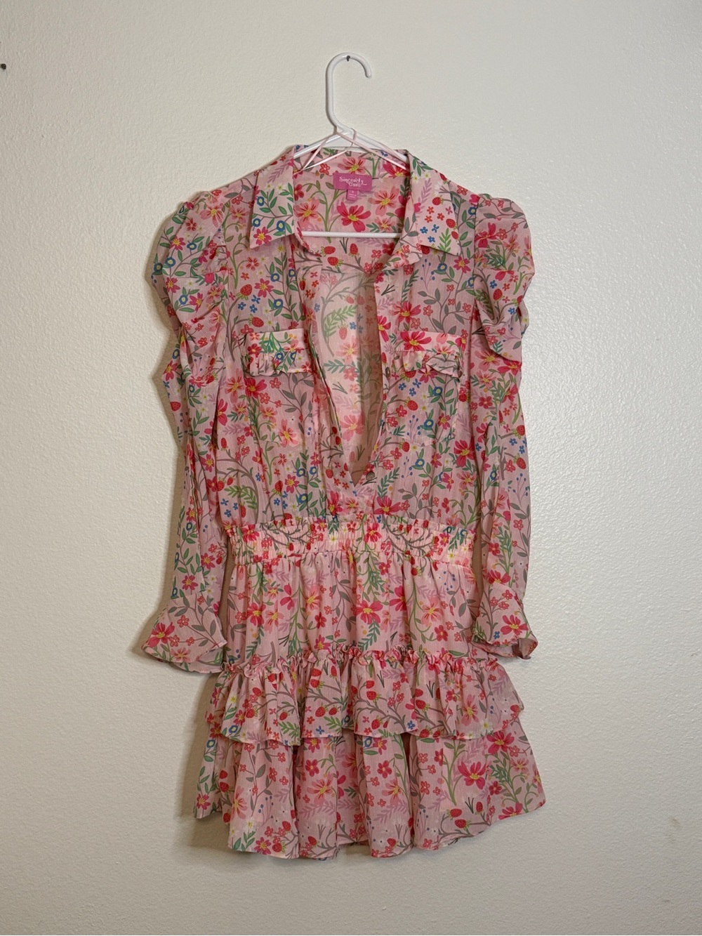 Sincerely Ours Pink Floral Mini Dress